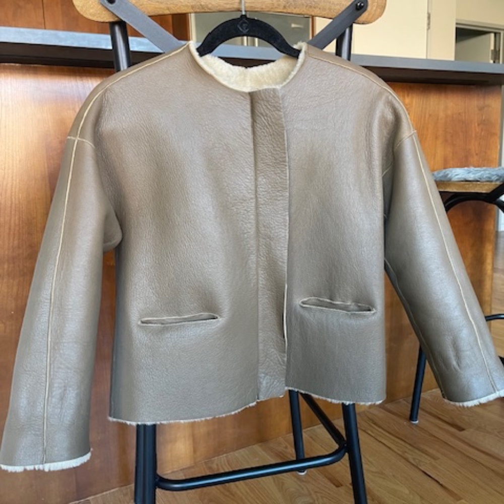 Shearling Reversible Jacket By Maje - image 5